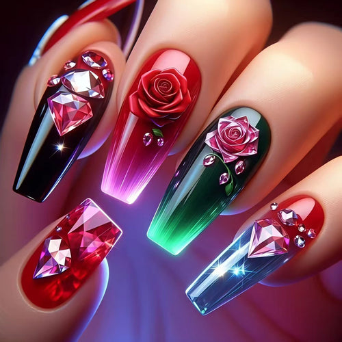 Floral Embellished Nail Art Bowlift