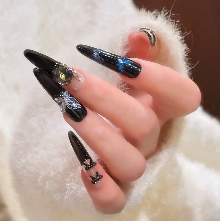 Artistic Press-On Nail Set Bowlift