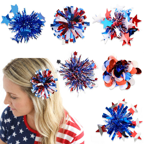 Unisex nan shiny metallic tinsel pompom with star pendants Bowlift