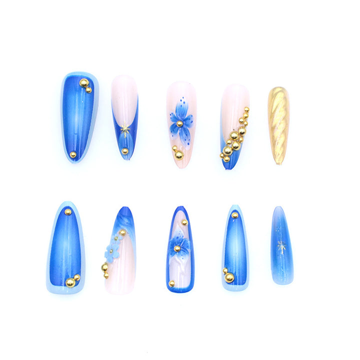 Artistic Floral Nail Art Extensions Bowlift