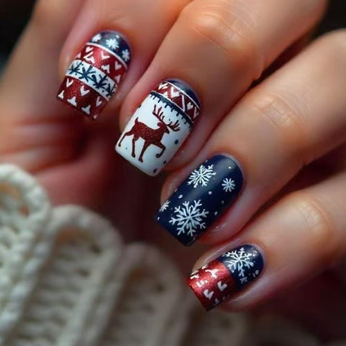 Winter Acrylic Nail Set Bowlift