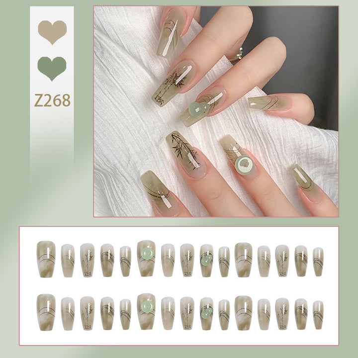 Artificial nails with modern geometric design Bowlift
