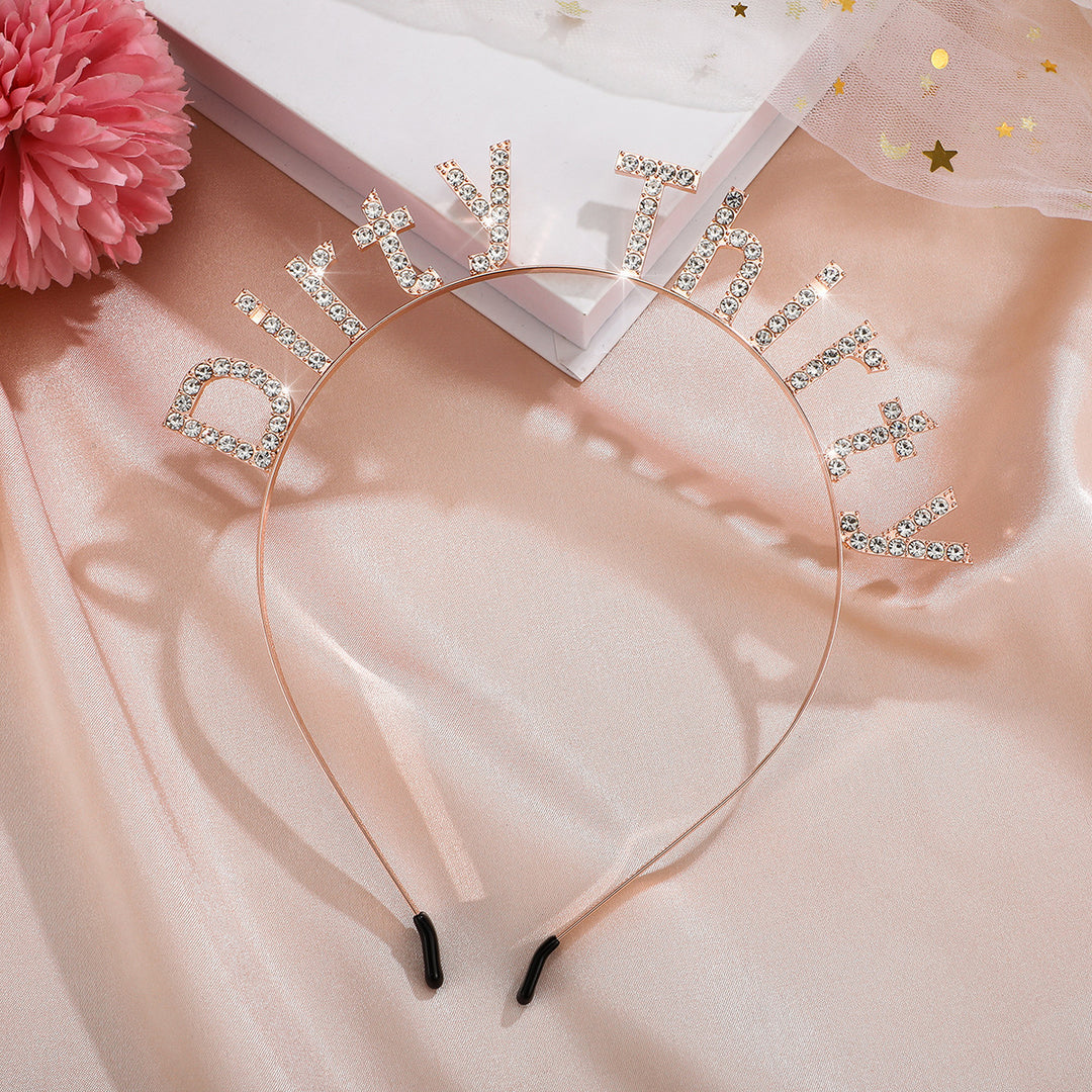 Ladies festive headband with glamour and birthday sash Bowlift
