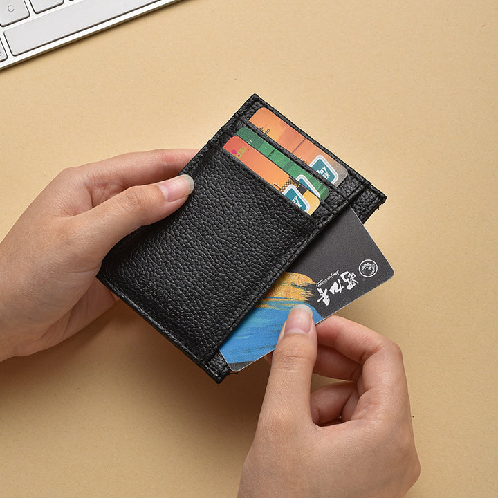 Premium Textured Leather Card Holder Bowlift