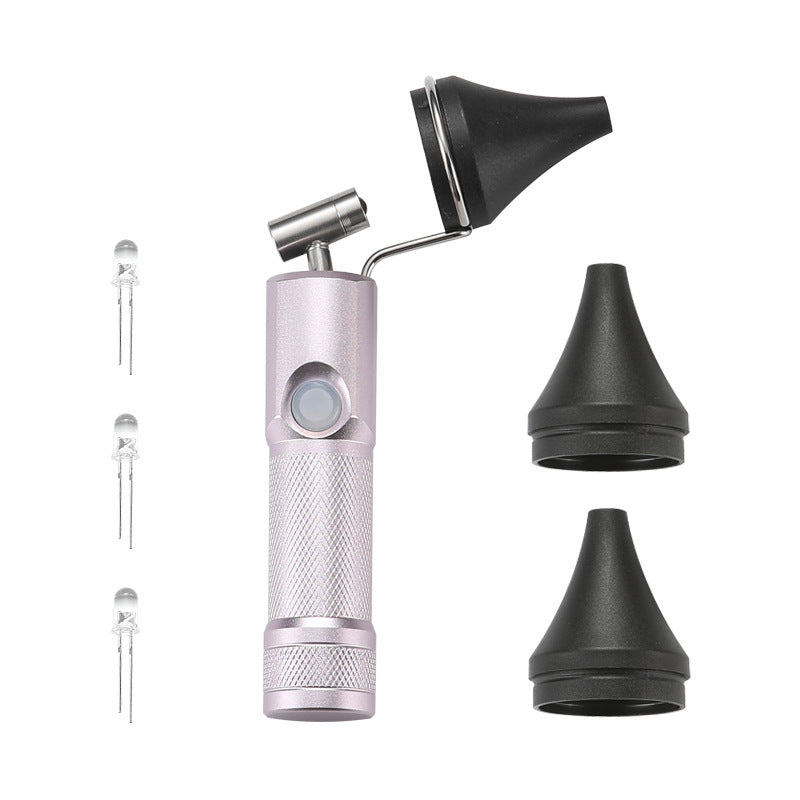 Portable LED otoscope ear inspection kit with interchangeable silicone specula Bowlift
