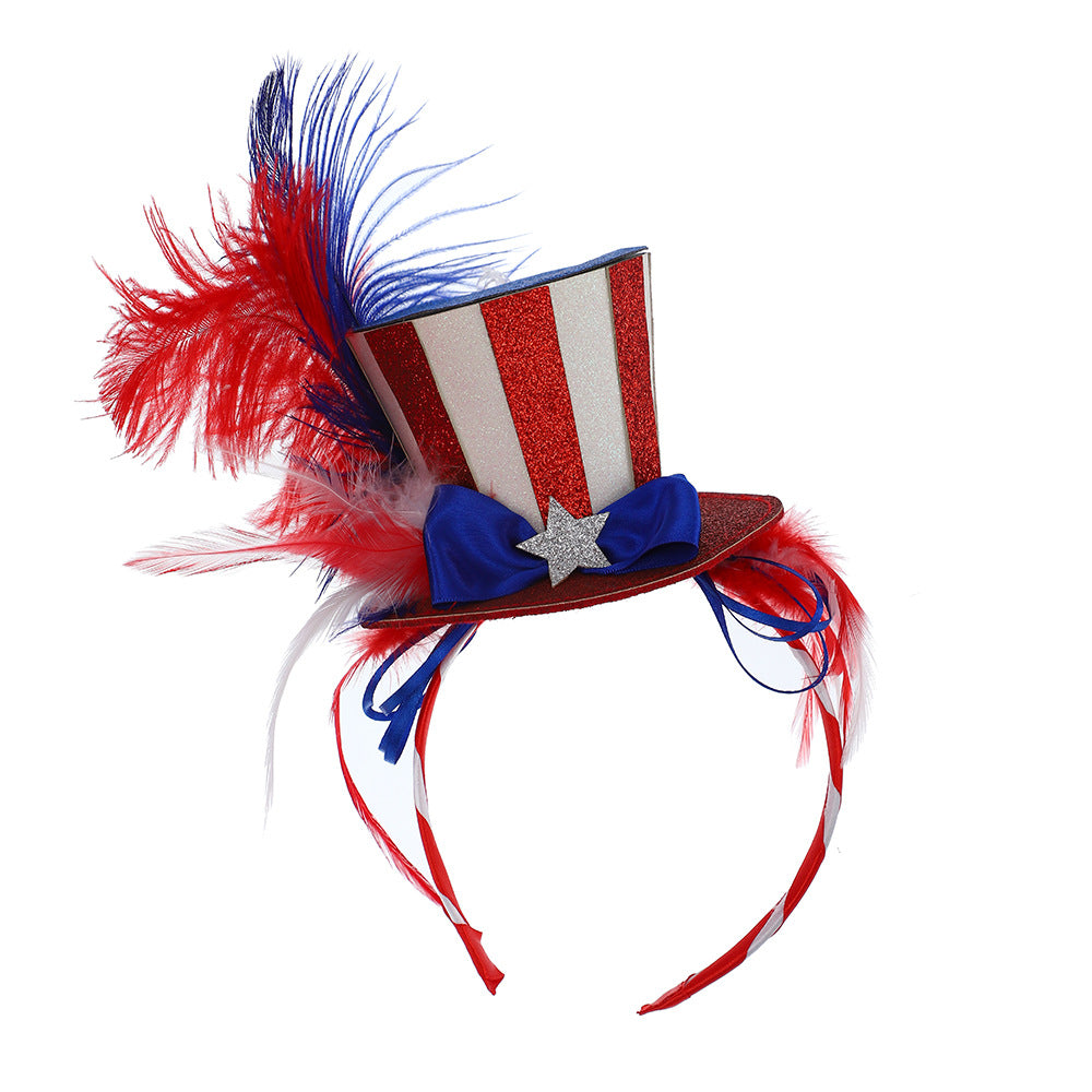 Independence Day novelty plush mini top hat headband Bowlift