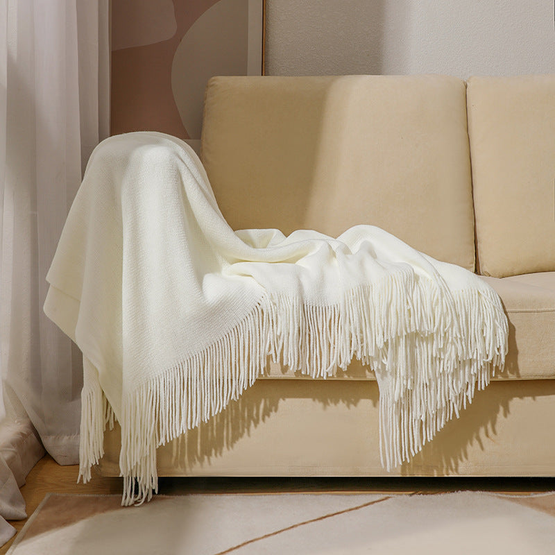 Luxurious Plush Fringe Throw Blanket