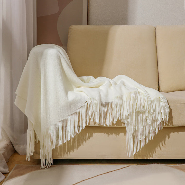Luxurious Plush Fringe Throw Blanket