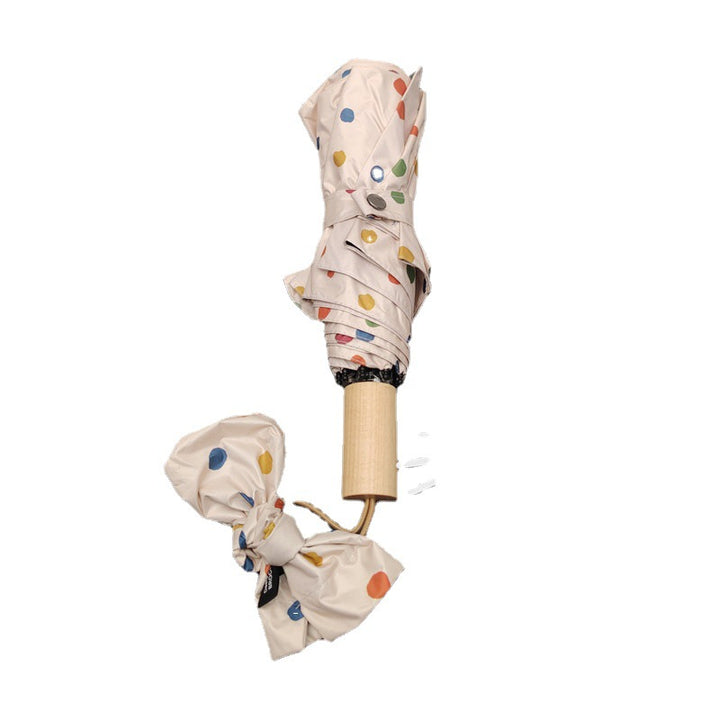 Women's Folding Umbrella with Colorful Polka Dot Design Bowlift