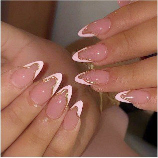 Elegant French Tip Nail Art Set Bowlift