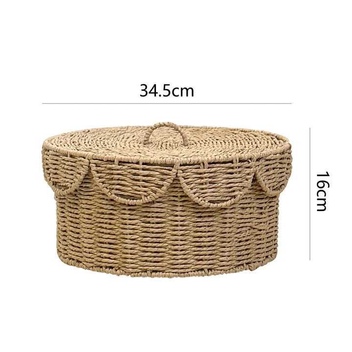 Rustic storage basket with lid Bowlift