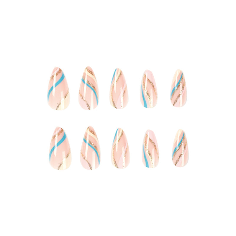 Artistic nail art with metallic accents and abstract designs Bowlift