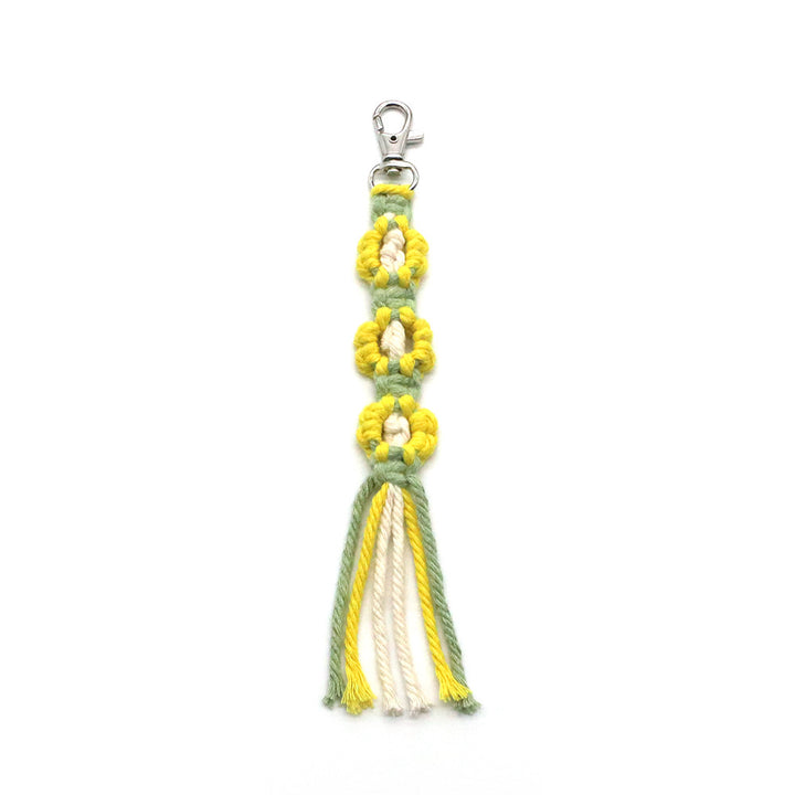 Decorative keychain made of macrame