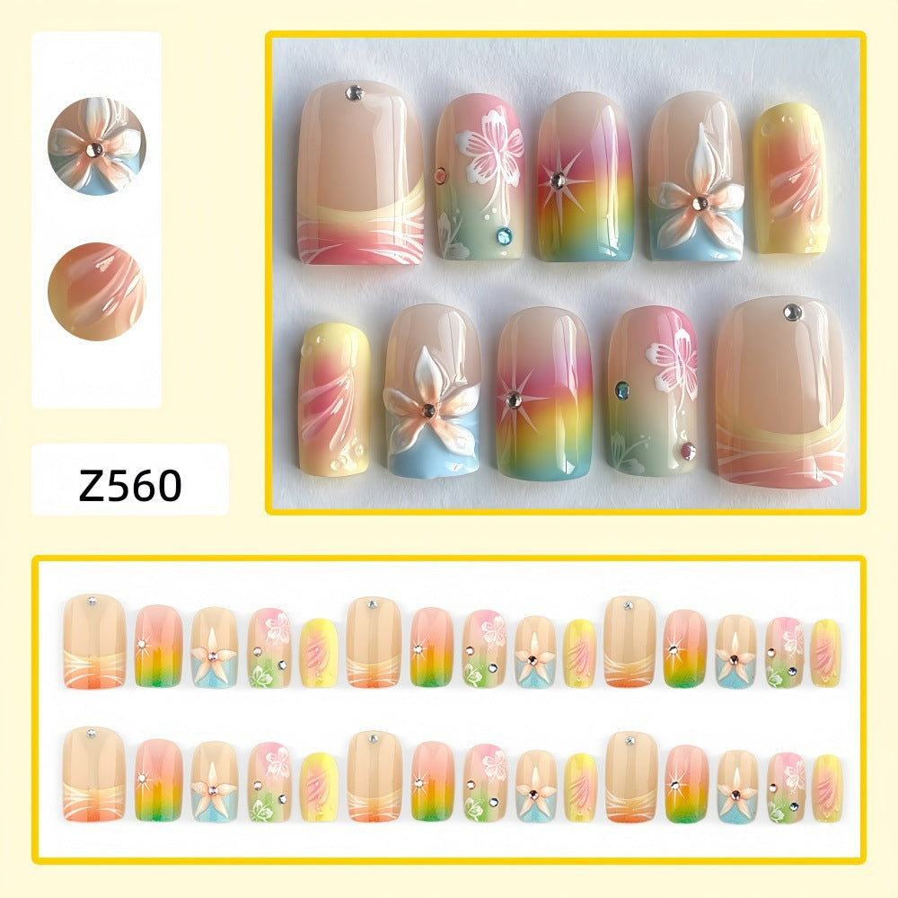 Artful Nail Tips with Floral Accents Bowlift