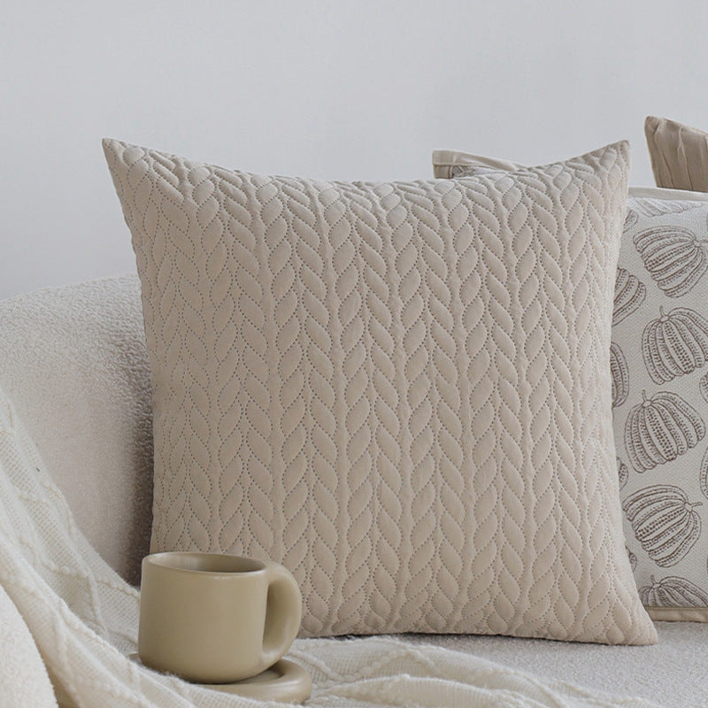 Square quilted cushion cover with cable pattern look Bowlift