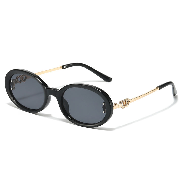 Elegant Shield Sunglasses with Decorative Metal Accents Bowlift