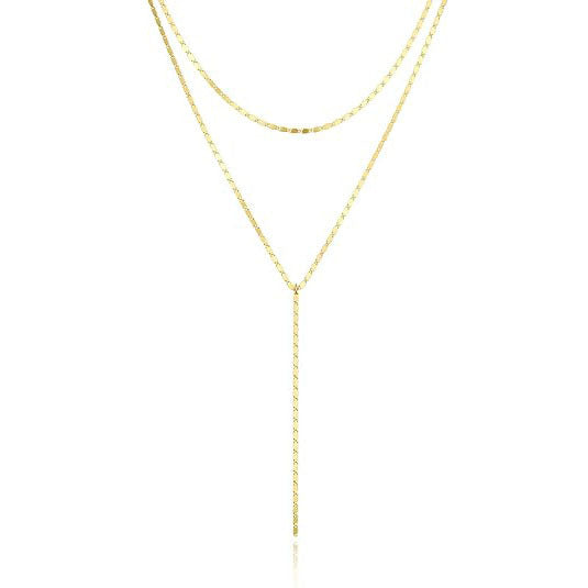 Layered Rhinestone Drop Necklace Bowlift