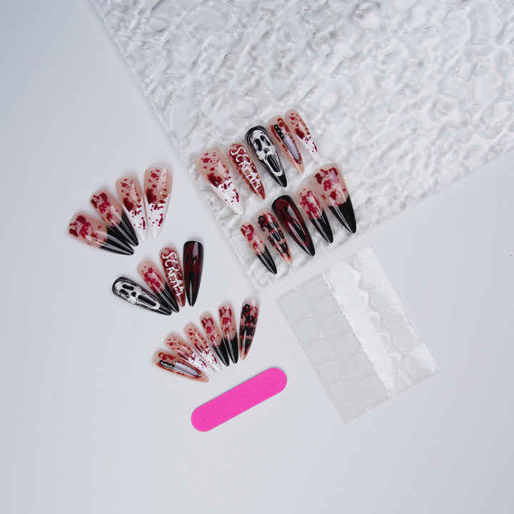 Halloween Fake Nail Set with Creepy Design Bowlift