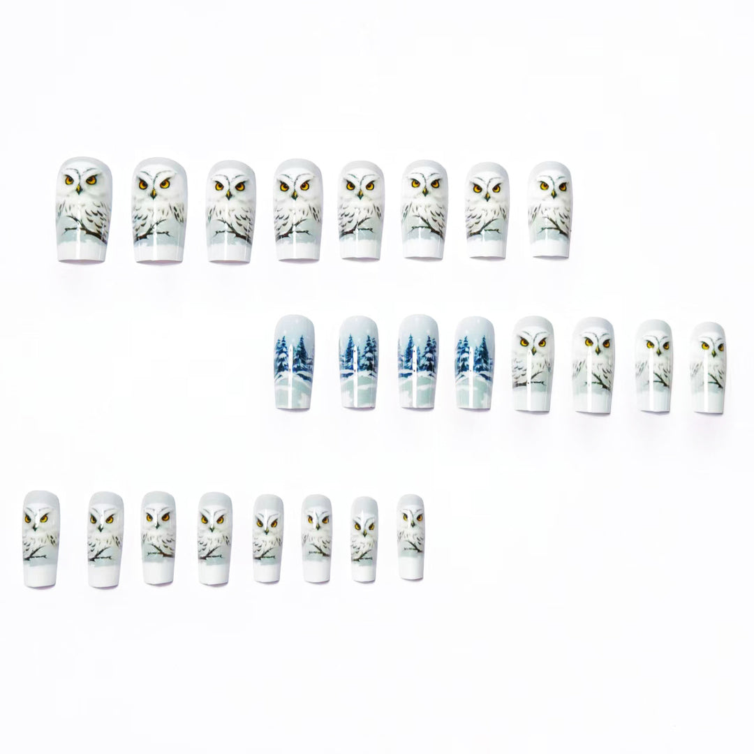 Artificial nails with owl design Bowlift