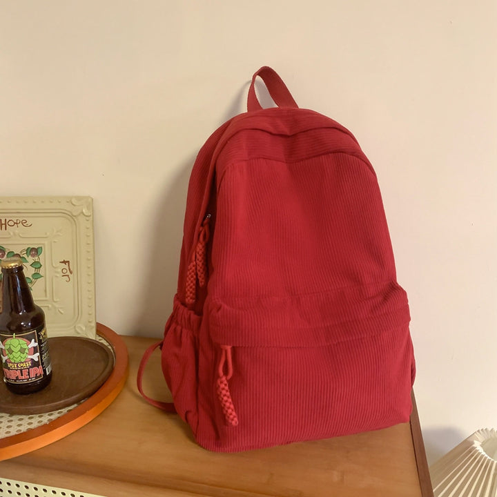 Cord Backpack with Versatile Compartments and Ergonomic Design Bowlift