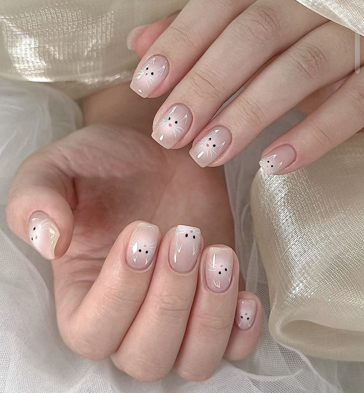 Artistic Press-On Nail Art Set with Floral and Gemstone Accents Bowlift
