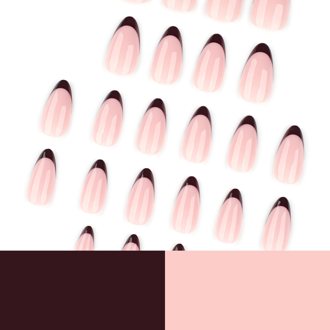 Elegant Stiletto Fake Nails with Gradient and Shine Bowlift
