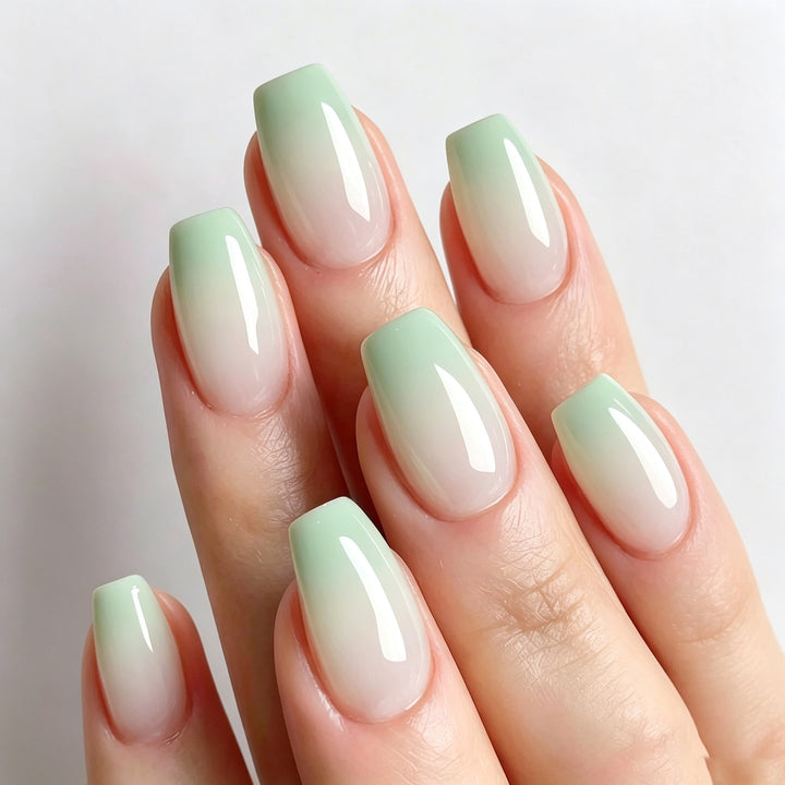 Gradient Square Press-On Nail Extensions