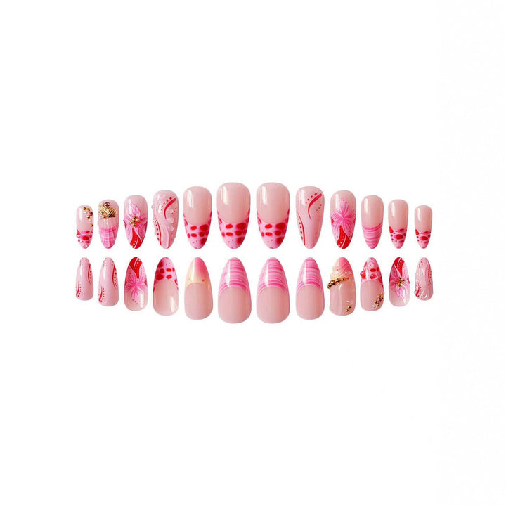Elegant Floral Acrylic Nail Extensions Bowlift