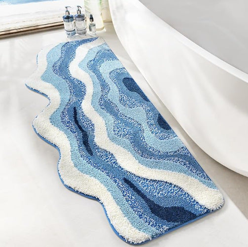Plush Leaf-Design Bath Mat Bowlift