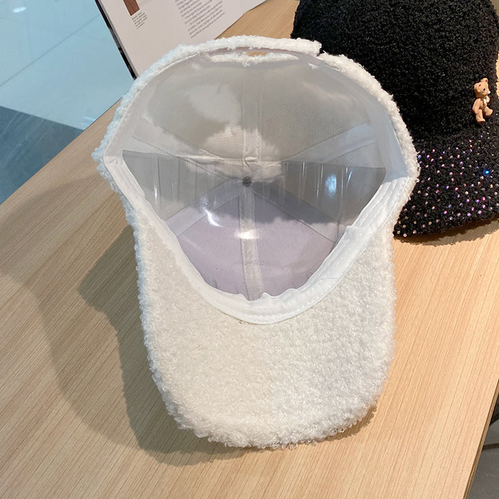 Women's Shimmering Fuzzy Baseball Cap Bowlift