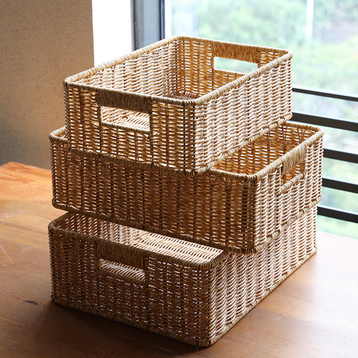 Rectangular Handwoven Storage Organizer Bowlift