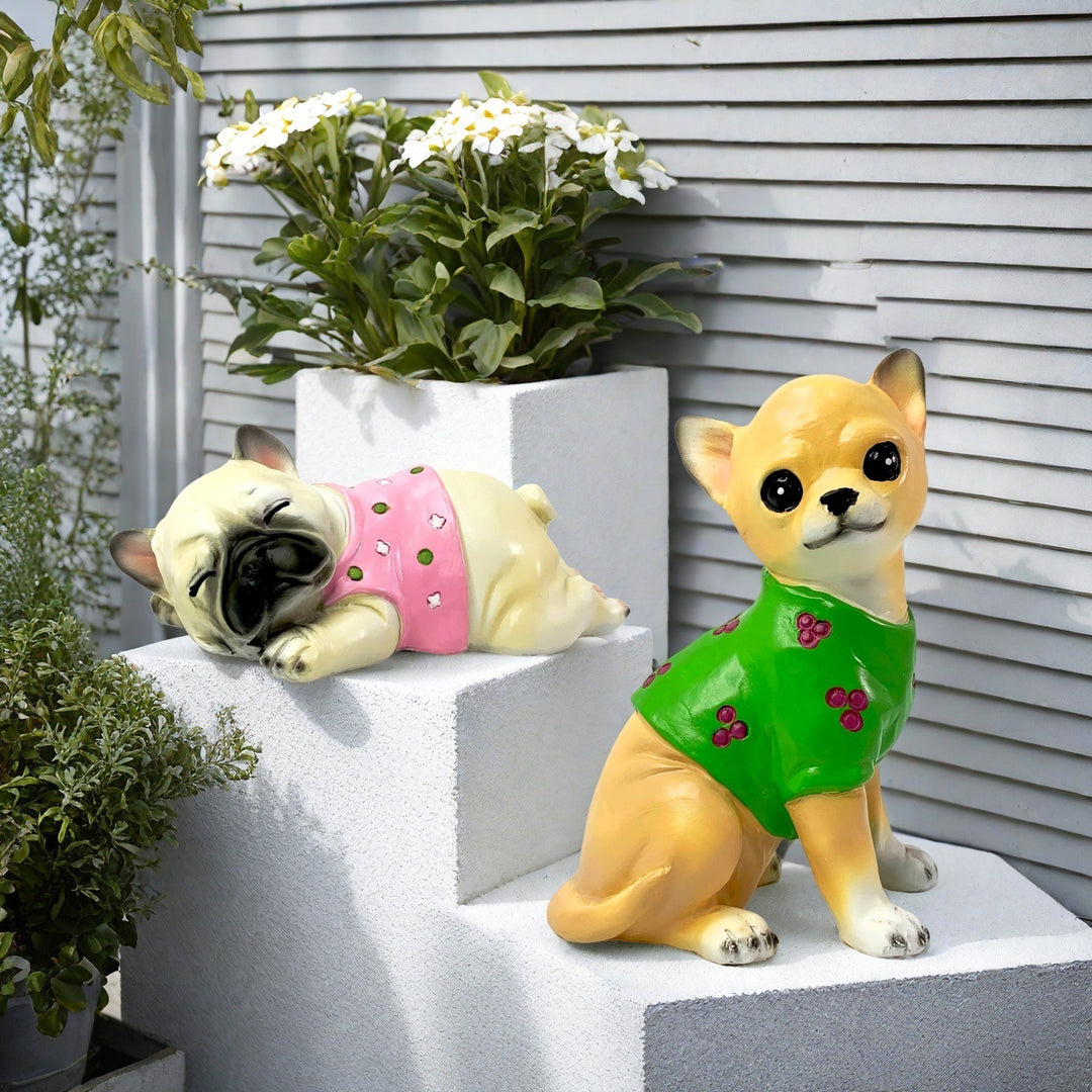 Decorative Sleeping Bulldog Figure Bowlift