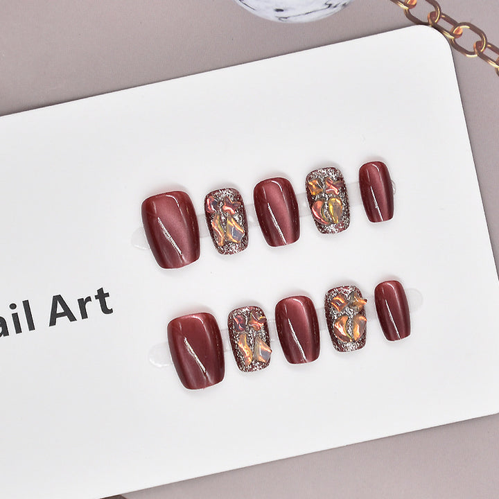 Artistic Glitter-Embellished Press-On Nail Set Bowlift