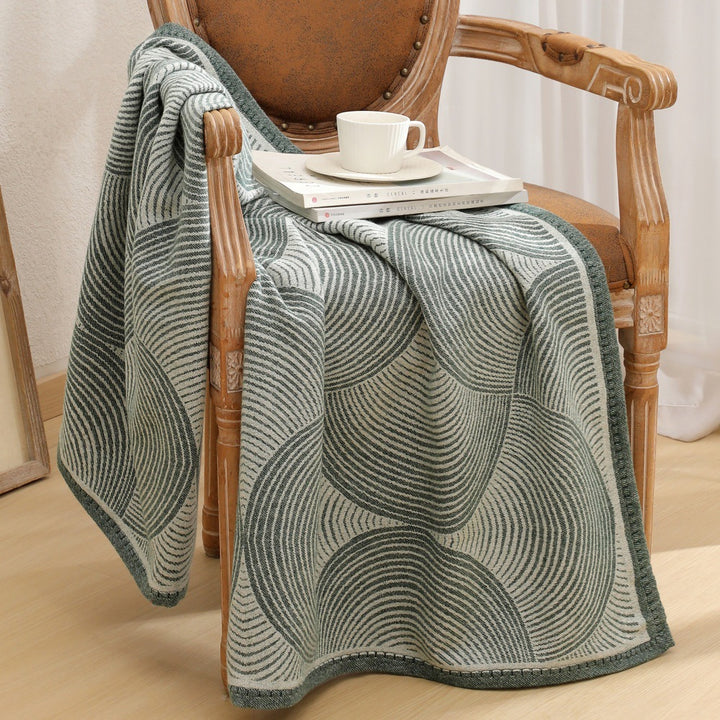 Minimalist Textured Knit Throw Blanket Bowlift
