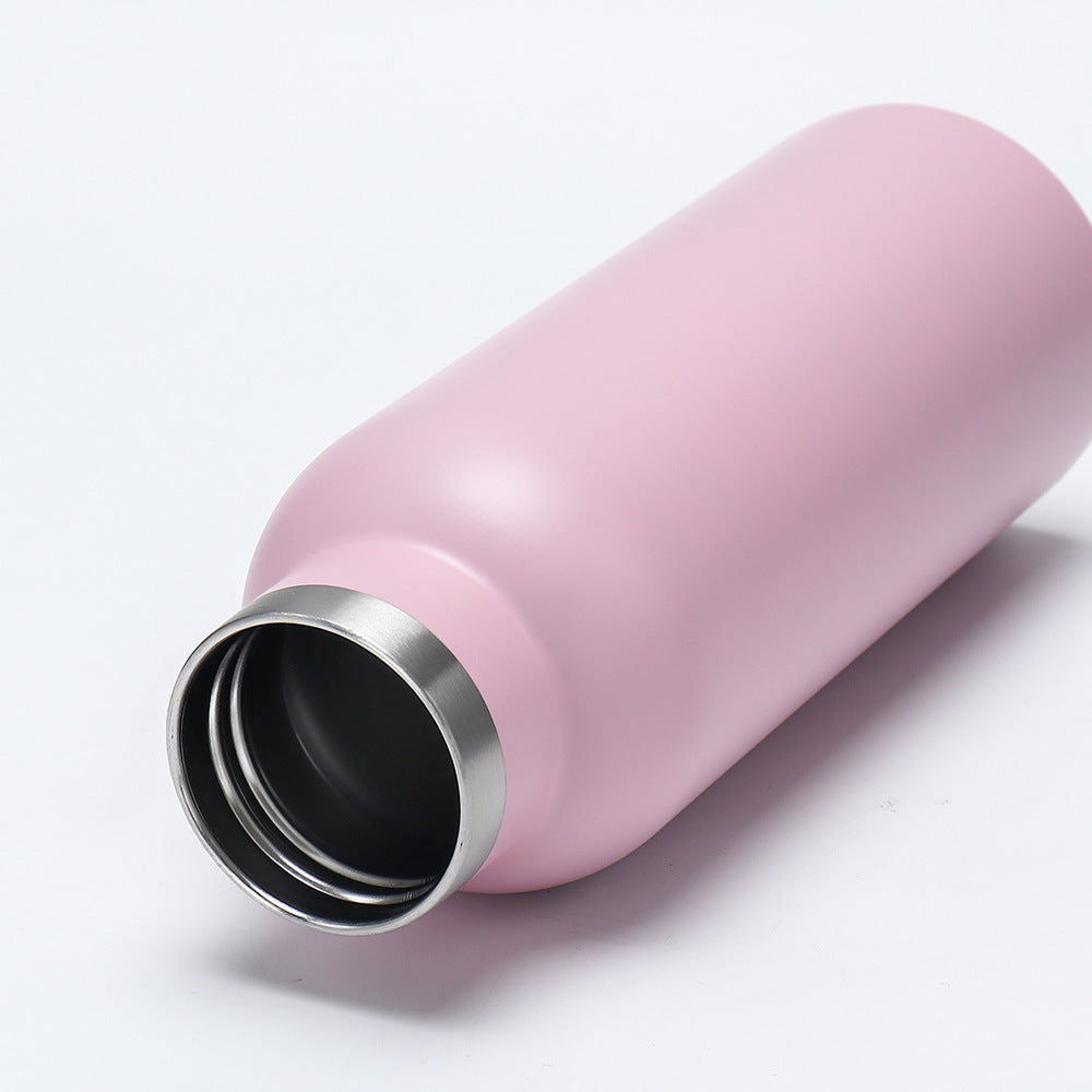 Women's insulated stainless steel drinking bottle with wooden lid Bowlift