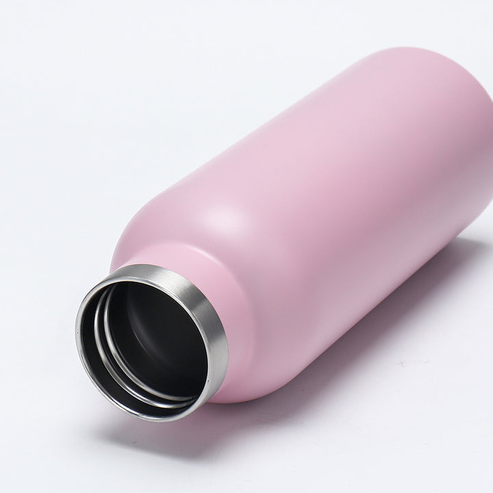 Women's insulated stainless steel drinking bottle with wooden lid Bowlift