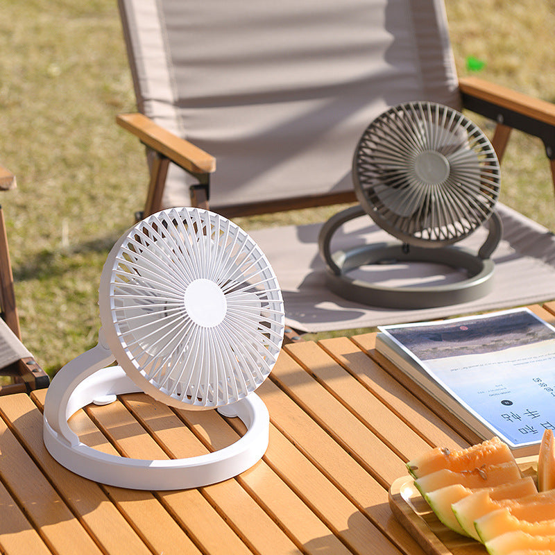 Unisex rechargeable table fan with foldable stand, adjustable angle, and silent DC motor Bowlift