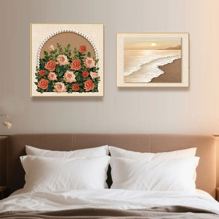 Elegant Floral Relief Wall Decor