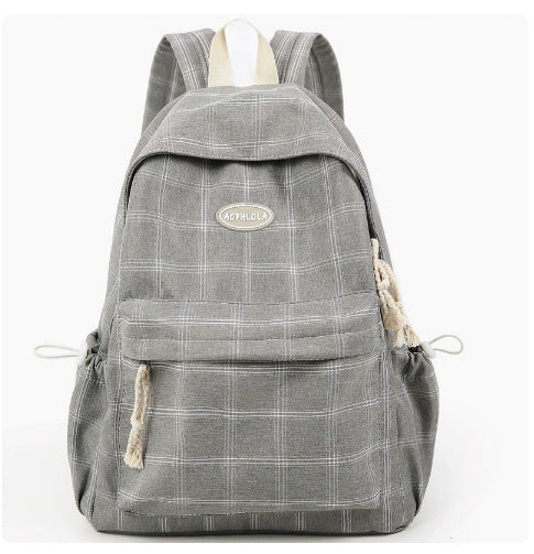 Classic Plaid Pattern School Backpack Bowlift