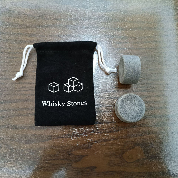 Reusable Whiskey Chilling Stone Cubes with Velvet Drawstring Pouch Bowlift