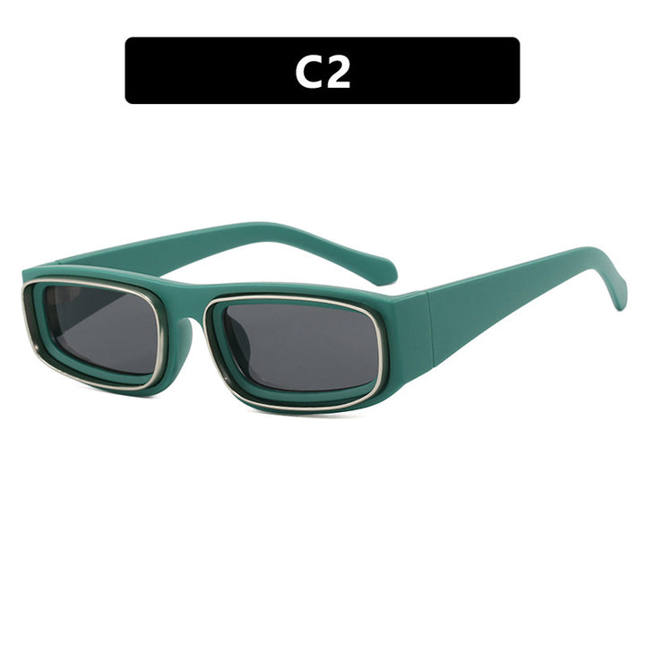 Ladies trendy rectangular sunglasses with elegant color play Bowlift