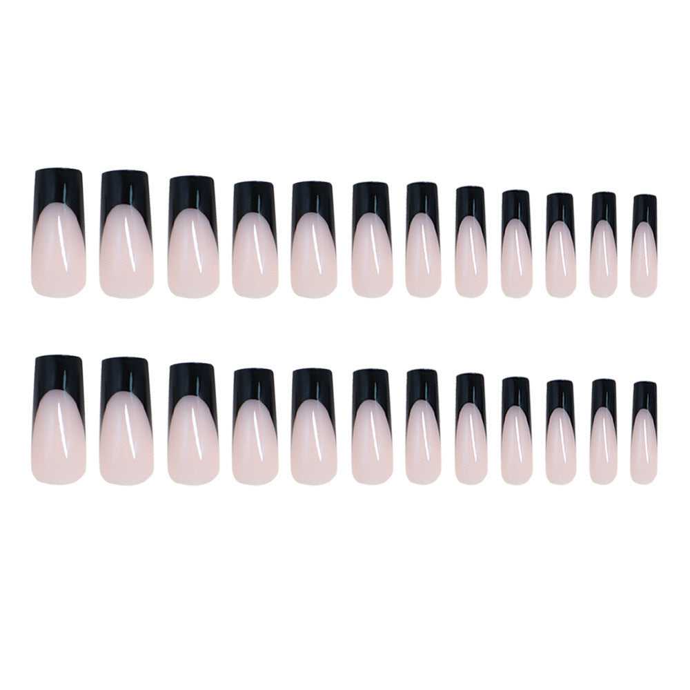 Glamorous artificial nails with modern tips and transparent accents Bowlift
