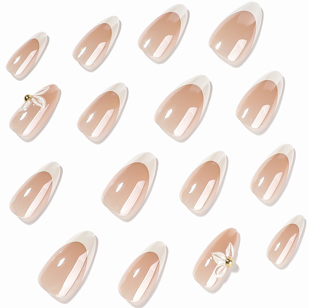Artful stiletto nails with elegant floral design Bowlift