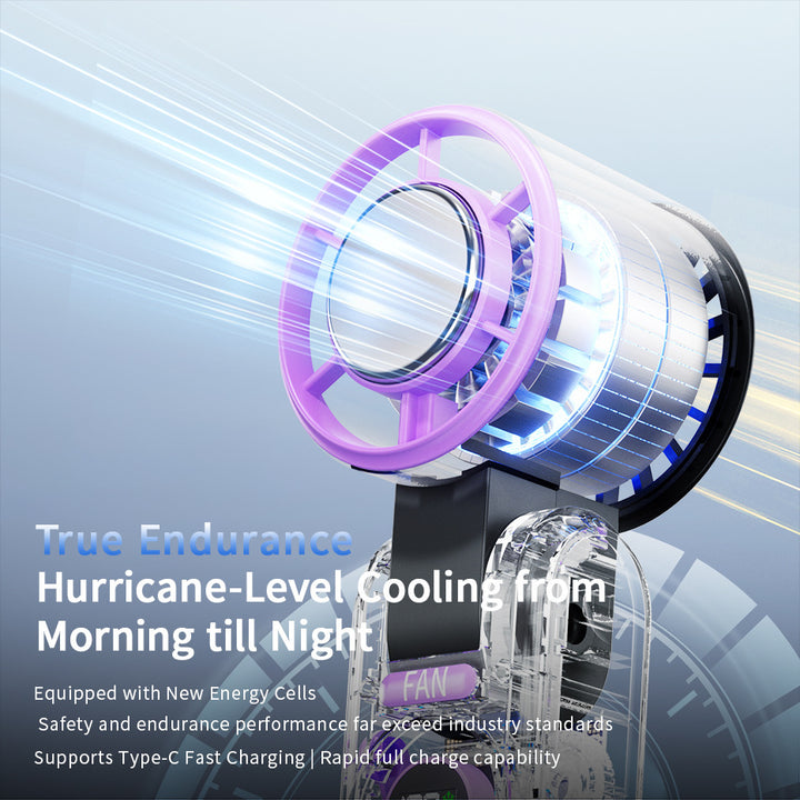 Ladies portable USB fan with integrated temperature display Bowlift