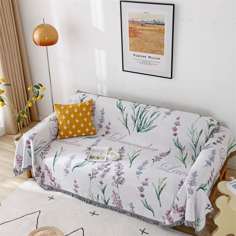 Floral Patterned Sofa Throw Blanket