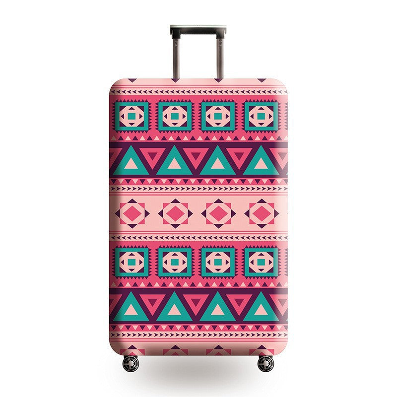 Women's Hard Shell Suitcase with Ethnic Pattern Bowlift