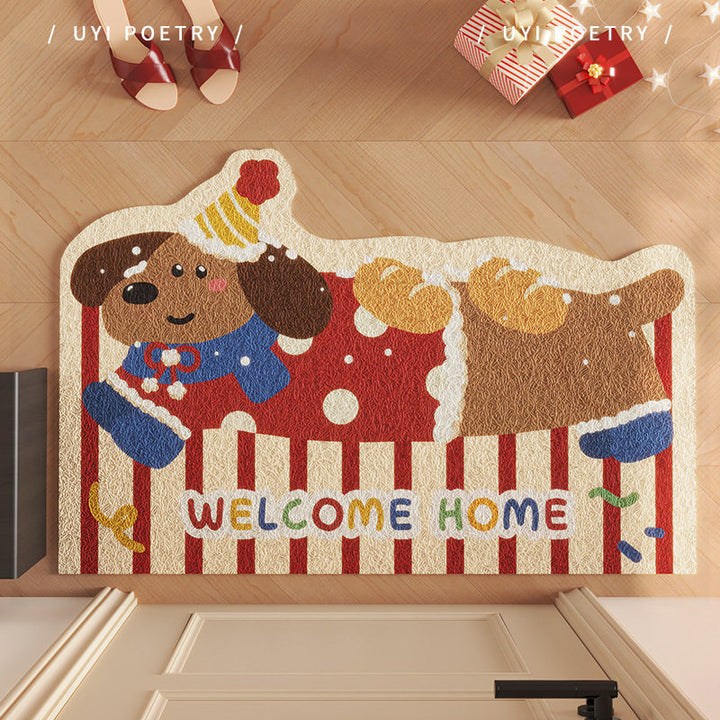 Whimsical Dog-Themed Welcome Mat
