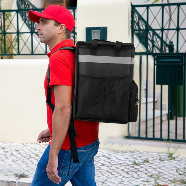 Women's Insulated Pizza Delivery Bag with Drink Holders and Reflectors Bowlift