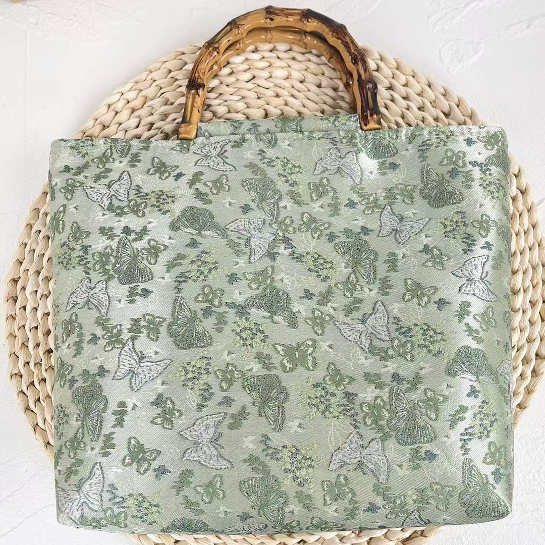 Elegant Handbag with Bamboo Handles Bowlift