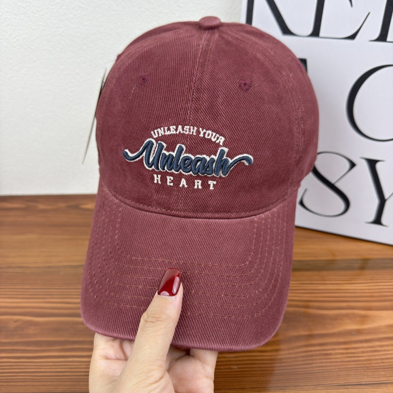 Women's Embroidered Heart Graphic Baseball Cap Bowlift